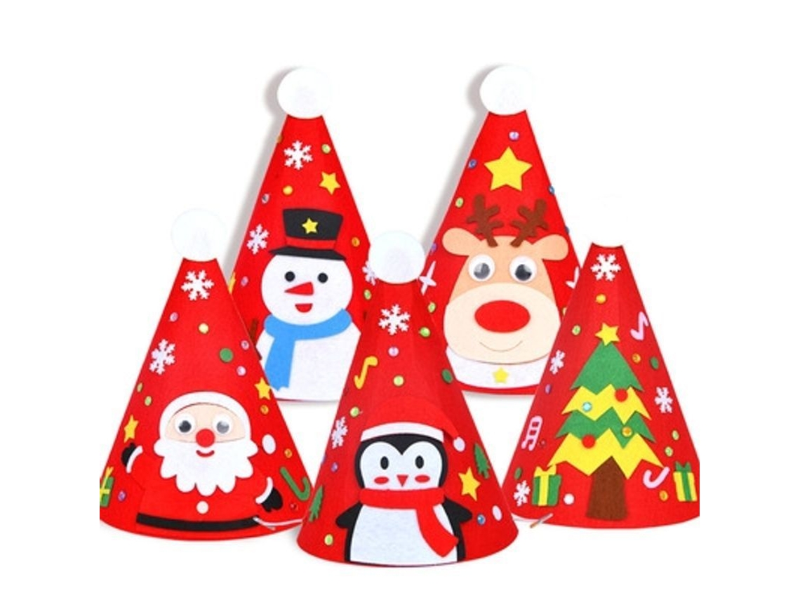 Pacote De Materiais Para Artesanato De Chapéu De Natal Diy Para Crianças, Brinquedos Educacionais Criativos