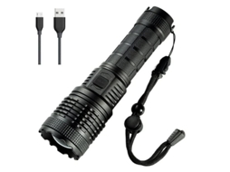 Lanternas Lanterna Portátil Tática de 1500 Lúmens Led Super Brilhante e Poderosa com 5 Modos Zoom para Todos Os Dias Preto Bisbisous VIGA EUROPE