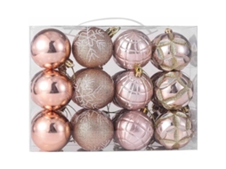 Adornos De Navidad Esferas Para Árbol 24 Unidades 60mm Plástico Antigolpes Decoraciones Navideñas