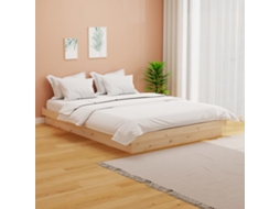 vidaXL Estrutura de cama casal 140x190 cm madeira maciça