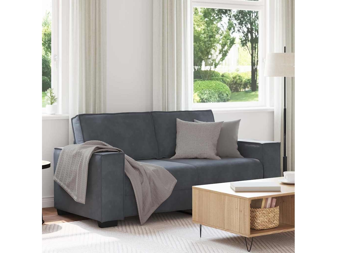 Vidaxl Sofá De 2 Lugares Cinza Escuro 180x78x84 Cm Em Veludo