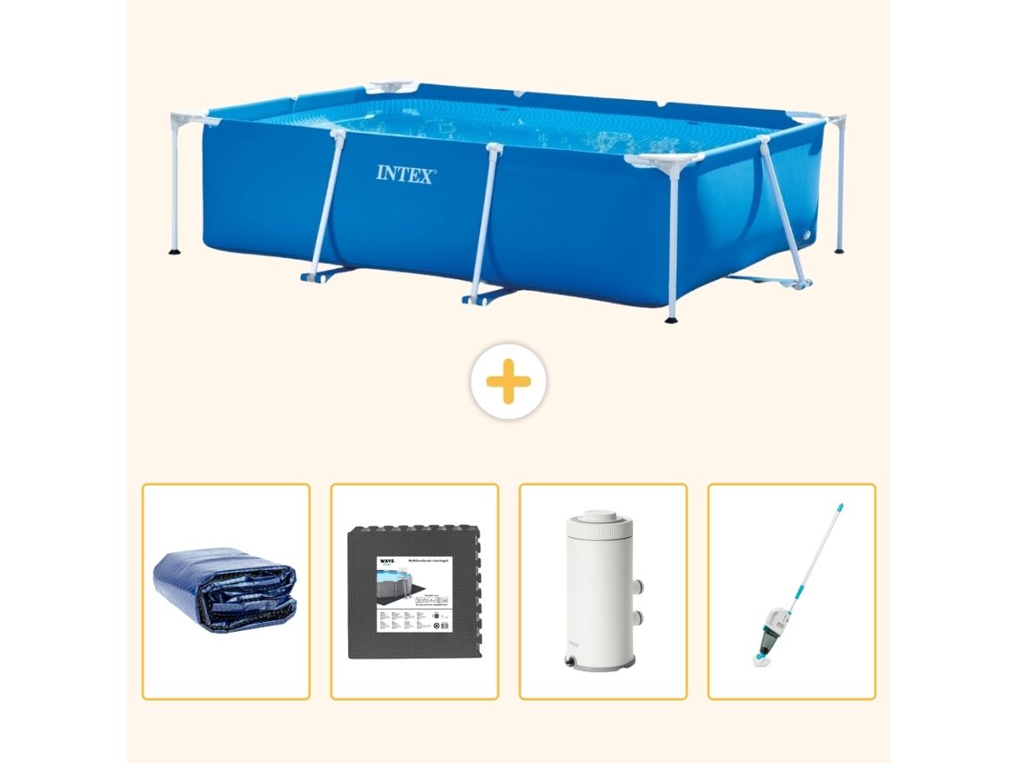 Intex Piscina Com Estrutura Retangular - 300x200x75 Cm - 5-peças S141