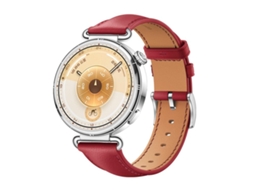 Bracelete para Huawei Watch Gt 6 XIAOMOYU em Couro Macio com Fivela Prateada Vermelho Escuro (41mm)
