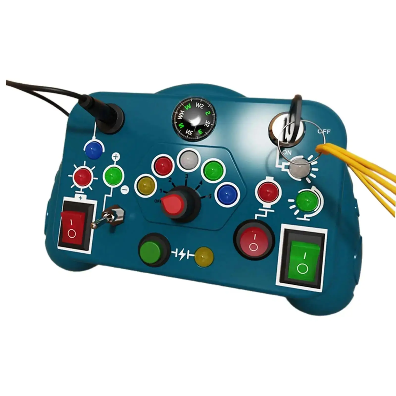 Brinquedo Sensorial Montessori com Luz Led, Desenho Animado e Interruptor, Desenvolve Habilidades de Coordenação MDUG (azul)