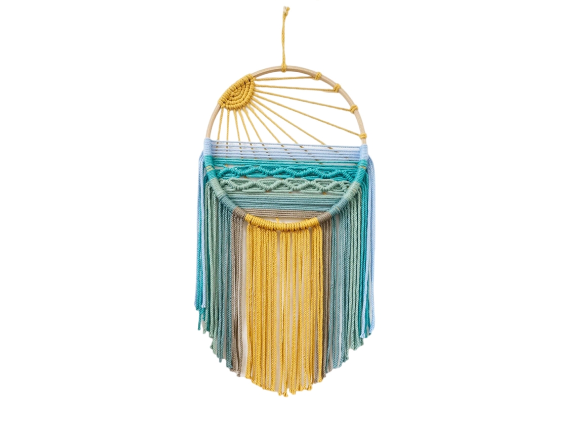 Laxiscreed Tapeçaria De Corda De Algodão Com Padrão Sunrise Sunset Para Decoração De Parede