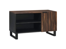 Conjunto 1 Unidade De Tv Vidaxl Castanho Madeira De Mangueira Maciça (80 X 33 X 46 Cm)