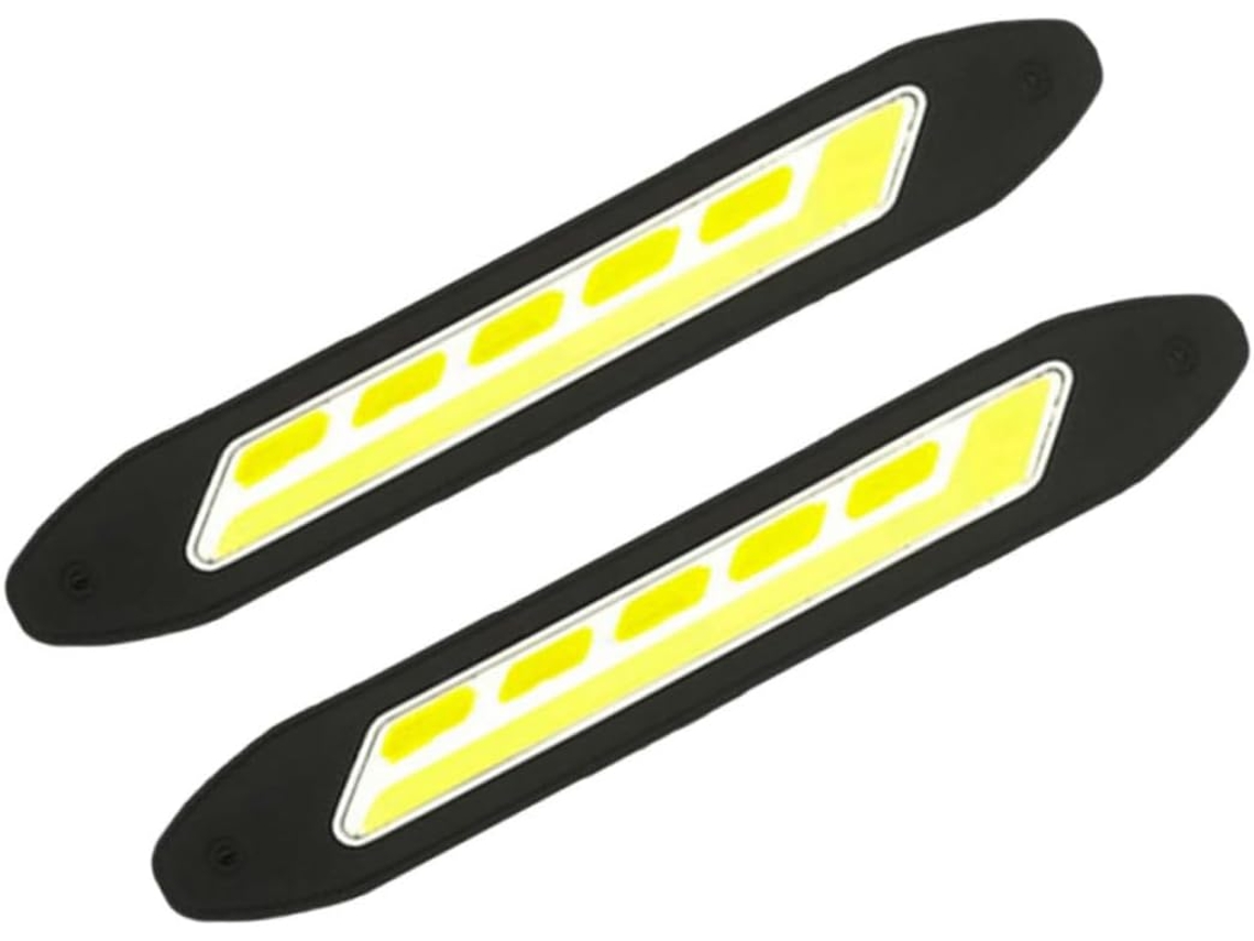 Conjunto De 2 Luzes Diurnas Led Para Carro Cabilock, Faixa De Silicone À Prova D Água, Duas Cores, Pisca Potente