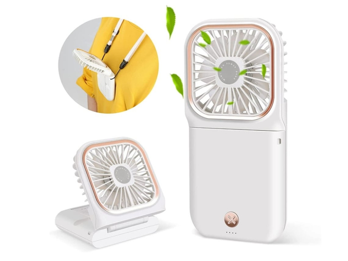 Ventilador Mao 3 Velocidades Usb Recarregavel Pescoço Branco Yizhood