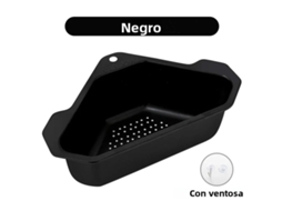 Bandeja Escorredora de Cozinha em Aço Inoxidável com Ventosa Triangular, Ecológica e Fácil de Guardar. MDUG (preto)