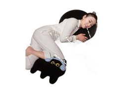 Almofada Longa de Pelúcia em Forma de Gato com Interrogação, Estilo Ins, para Sofá, Cama e Decoração de Quarto Verde CHABERLU