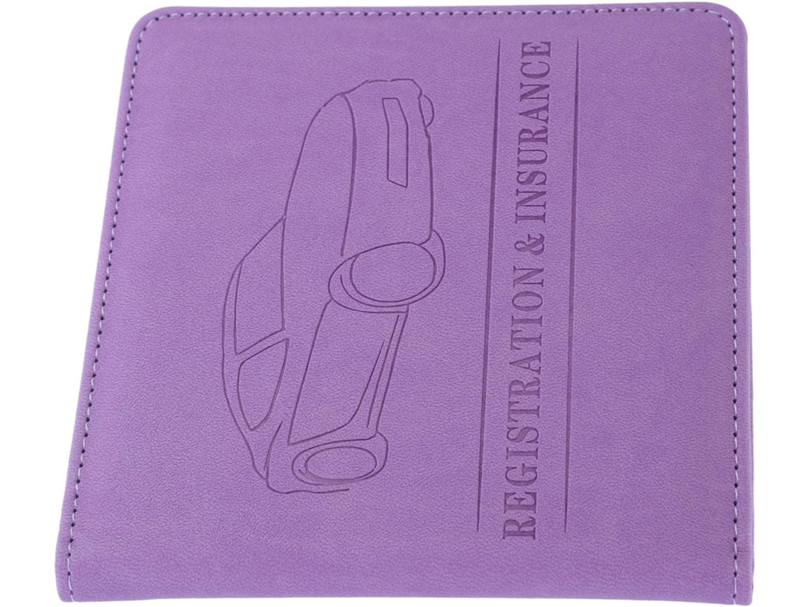 Porta-cartões De Carro Em Couro Pu Roxo, Organizador Para Documentos De Registro E Seguro Do Veículo.