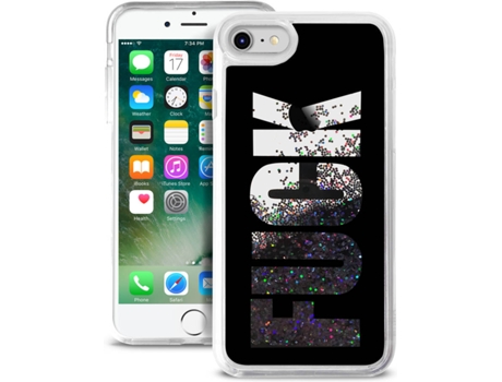 Capa iPhone 6, 6s, 7, 8  Aqua Fuck Preto
