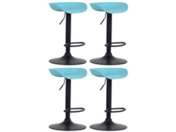 Conjunto de 4 bancos de bar em plástico Anaheim azul/preto CLP