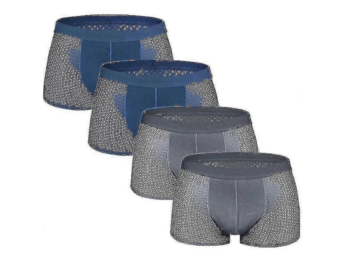 Calcinha Boxer Masculina de Malha com Fibra de Bambu e Seda Gelada para Dia a Dia, Festa e Casamento Set 4f