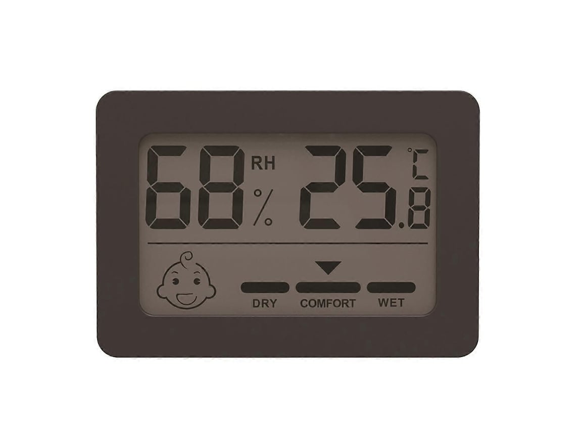 Termómetro Higrómetro Mini Digital Lcd Com Sensor, Medidor De Temperatura E Humidade Para Interior, Em Abs - Elysve