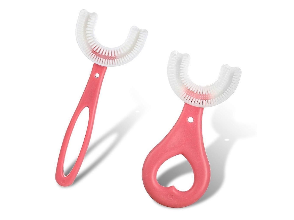 Escova de Dentes Infantil Silicone com Cabo Flexível em Formato U, Clareadora e Rotação 360 ​​graus. Ideal para Uso Doméstico Diário. GOKOCO