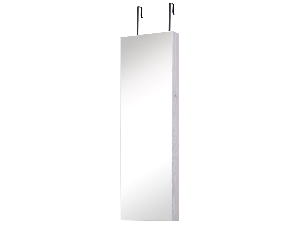 Espeho de Parede Espelho de Vidro Mdf Cor Cinza Claro 37x120x10 cm Homcom