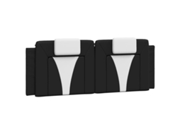 Travesseiro de Cabeça Viana 140 cm - Exclusivo Maison - Couro Sintético Branco e Branco