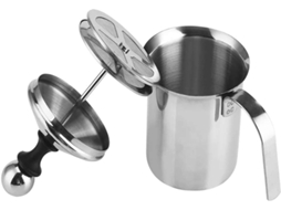 Espumador De Leite Manual - Jarra Aço Inoxidável Para Espumar Em Cappuccinos E Lattes (400ml)