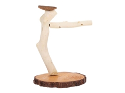Plataforma De Madera Para Aves Con Percha De Afilar Y Comedero, Color Variado Para Periquitos Y Loros