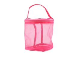 Bolsa de Armazenamento Portátil Cilíndrica Malha para Lã e Fios Vermelho rosa | S/MARCA