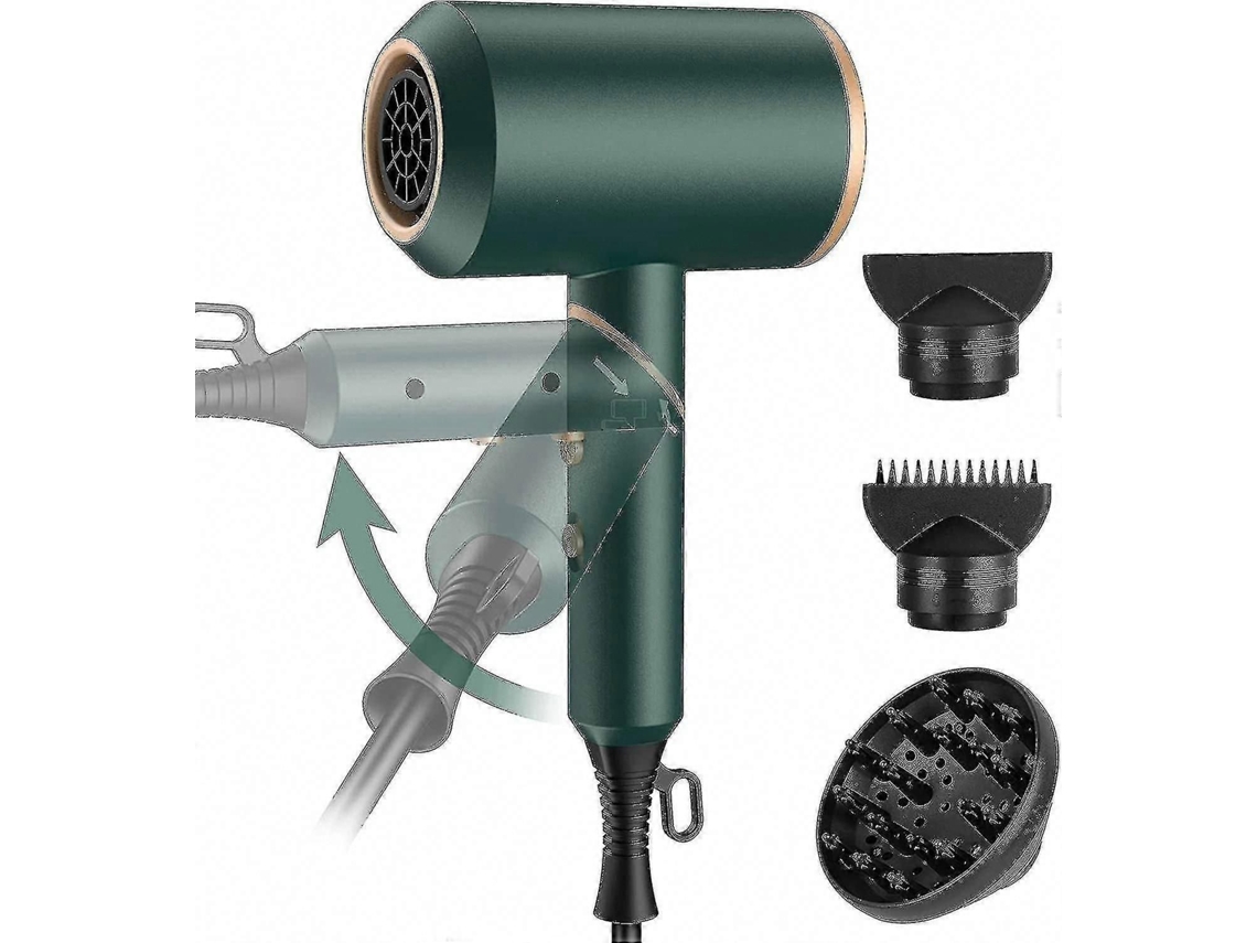 Secador de Cabelo Dobrável para Viagem, 2000 W, Leve e Iônico, com 2 Bicos Modeladores e 1 Difusor para Secagem Rápida. TAISHENGDA