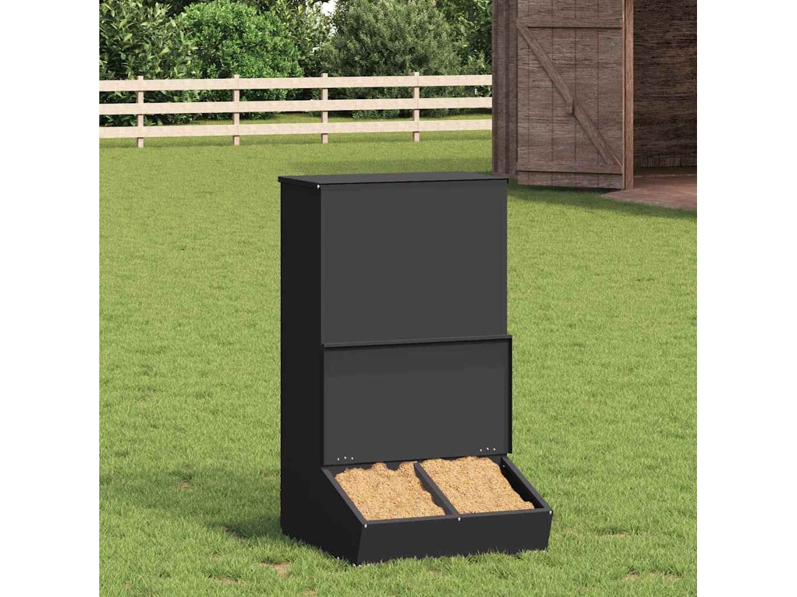 Vidaxl Comedouro Para Porcos Preto 55 X 51 X 91,5 Cm 20 Kg