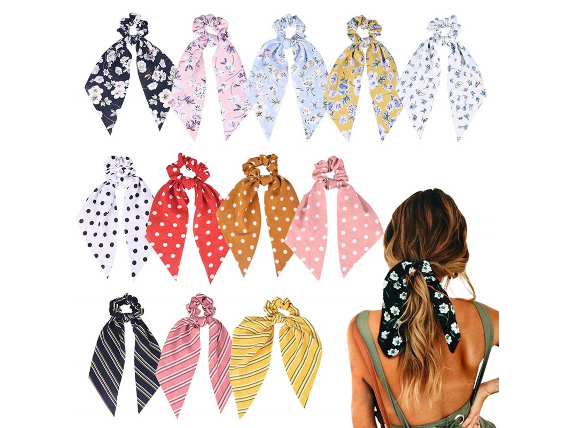 Chiffon de Lenço de Cabeça com Laço de Fita e Flor para Menina* ZYBLSSBB