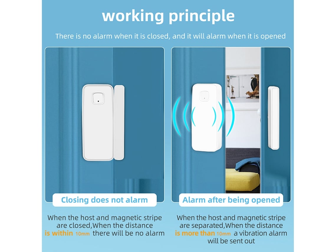 Sensor de Porta e Janela com Controle via App | S/MARCA