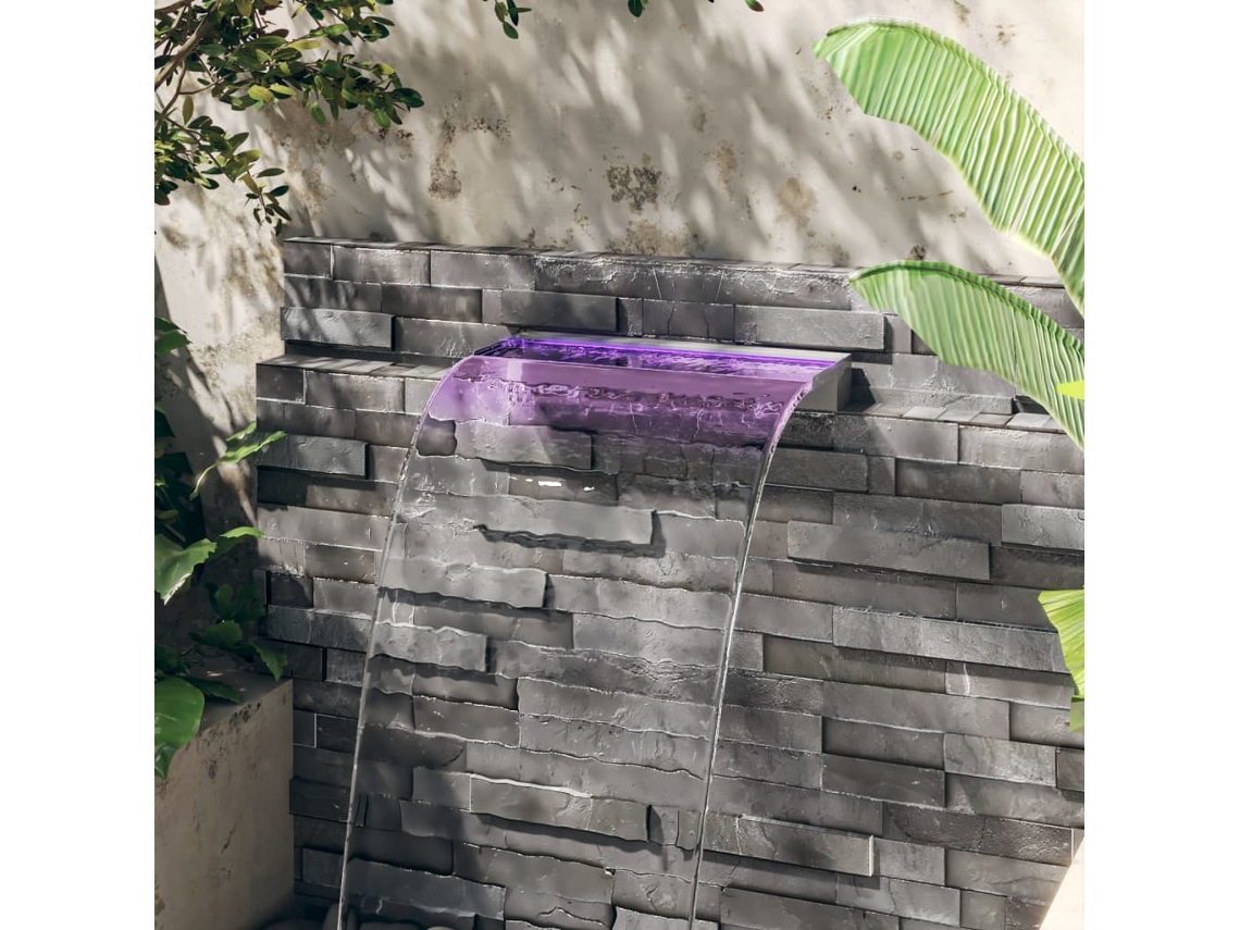 Vidaxl Cascata Com Leds Rgb 60 Cm Aço Inoxidável