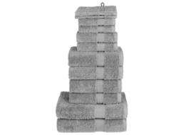 Towel Set, Towel Sets Vidaxl Cinzeto Algodão (n/a)