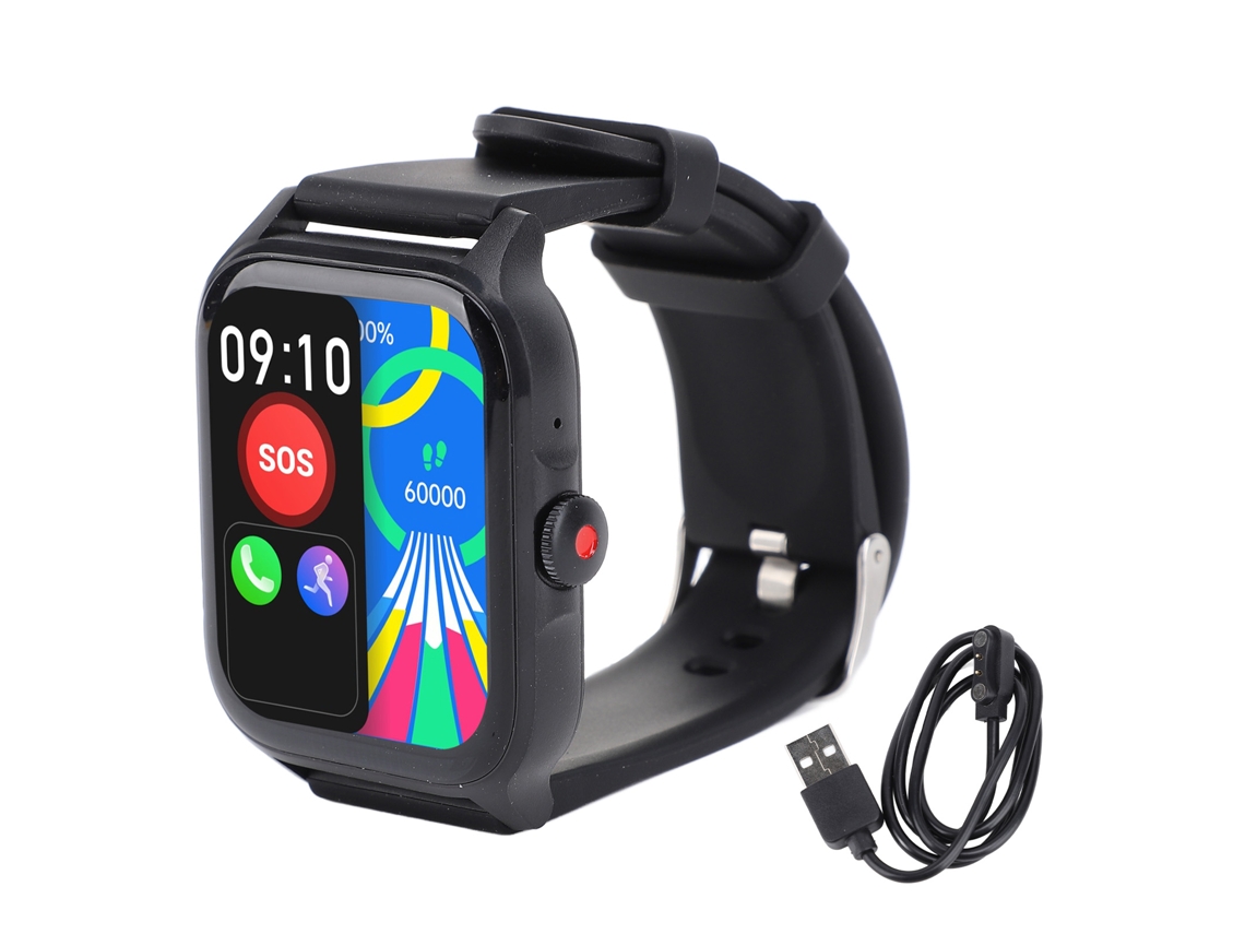 Mali relógio Inteligente 1.85 Polegadas Touchscreen Ip68 Monitorização de Sono Chamadas Fitness com App Preto