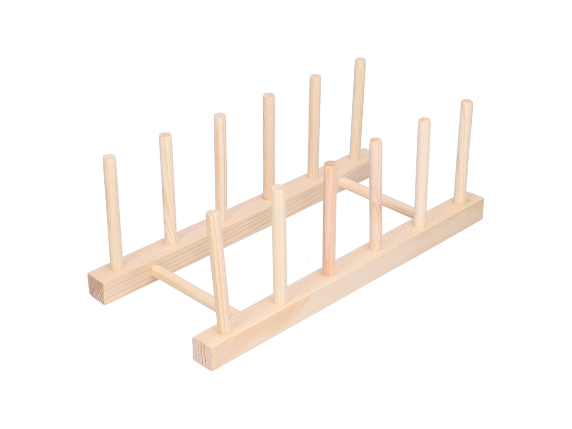 Suporte de Pratos de Bambu Leve com 5 Grelhas, 28cm