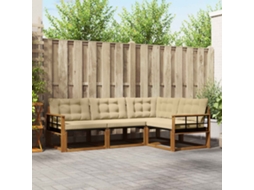 Vidaxl Conjunto De Sofás Para Exterior 4 Unid. Natural E Bege