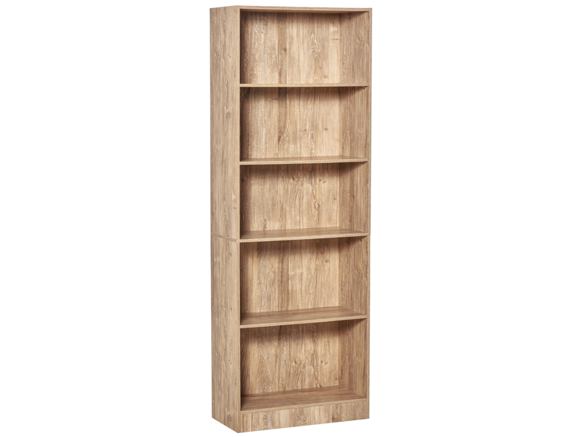 Estante de 5 Prateleiras PRIME KANG com ajuste de altura e design antitombamento (63x29,5x176 cm) madeira
