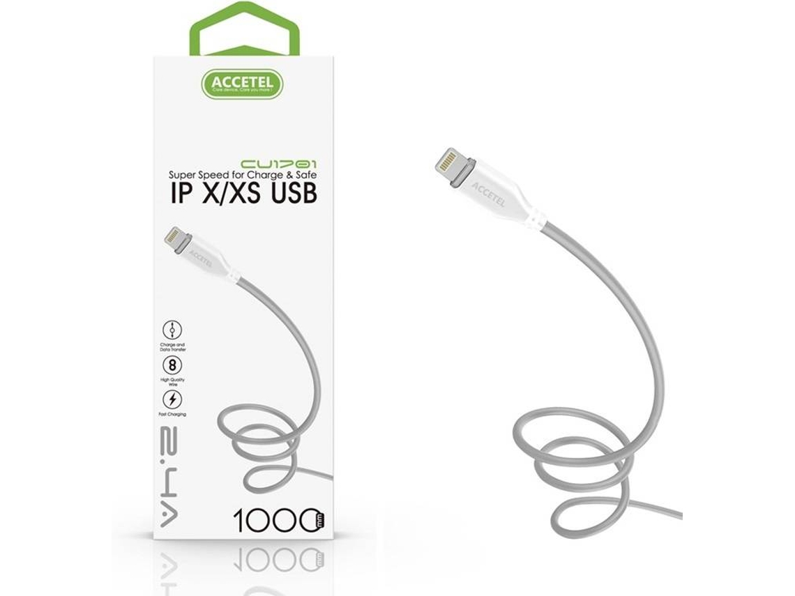 Cabo ACCETEL (Lightning-USB - 1 m - Branco)