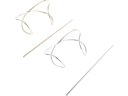 Conjunto de 2 palitos de cabelo com design irregular, nas cores Ouro e Prata.