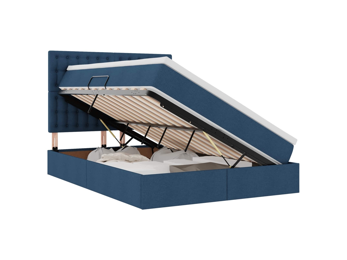 Cama com Arrumação e Led Azul 140x200 cm MAISON EXCLUSIVE
