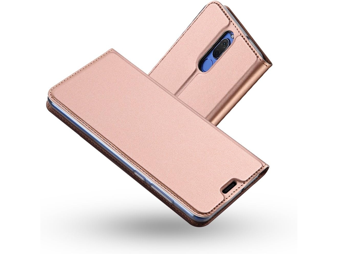 Capa Fólio Lite Protetora Tipo para Huawei Huawei Mate 10 Lite HONGWE. com Porta-Cartões Premium Rosa