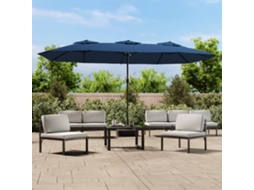 Vidaxl Guarda-sol De Jardim Com Cabeça Dupla 449x265 Cm Azul-ciano