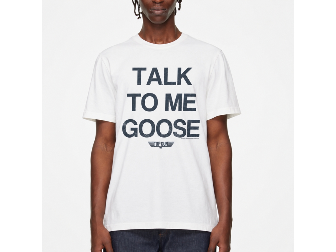Rockinstone Top Gun Movie Talk Goose White Adult T-shirt Size:m