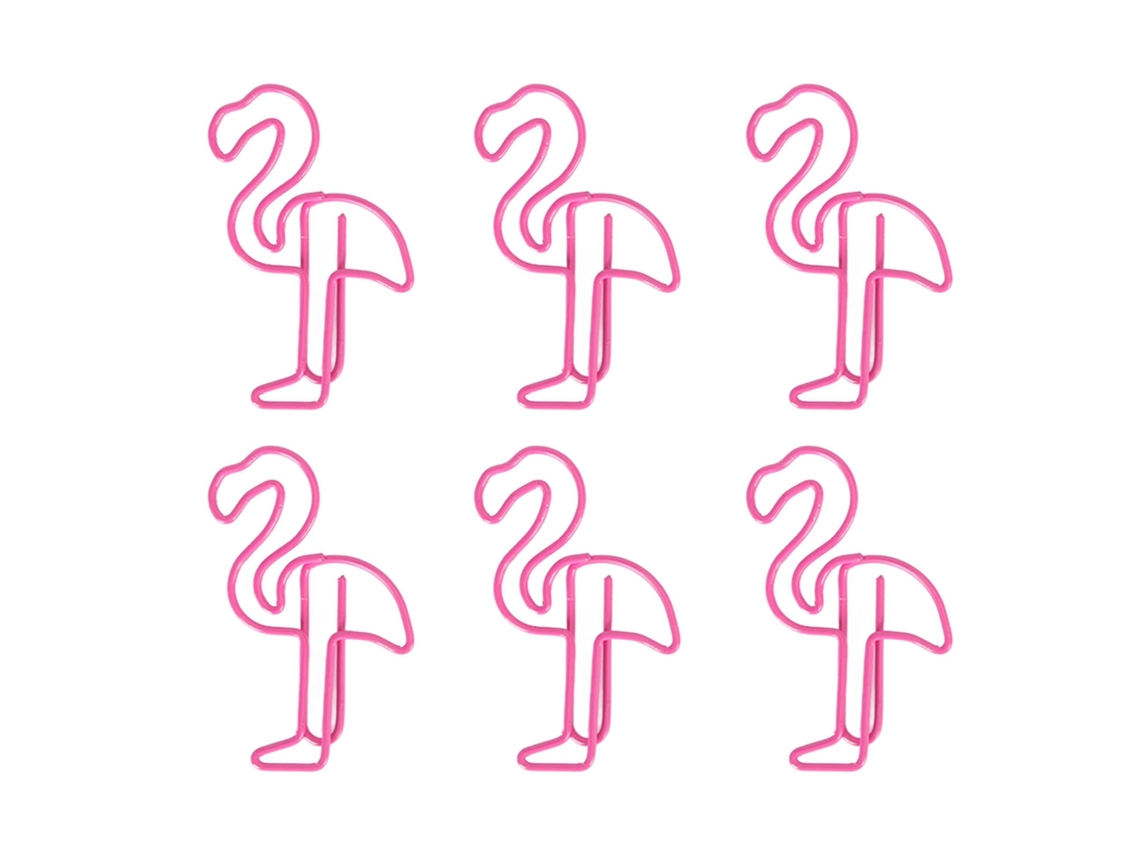 100 Clips de Papel em Forma de Flamengo Bonito Antideslizante para Documentos e Marcadores Pequenos Rosa