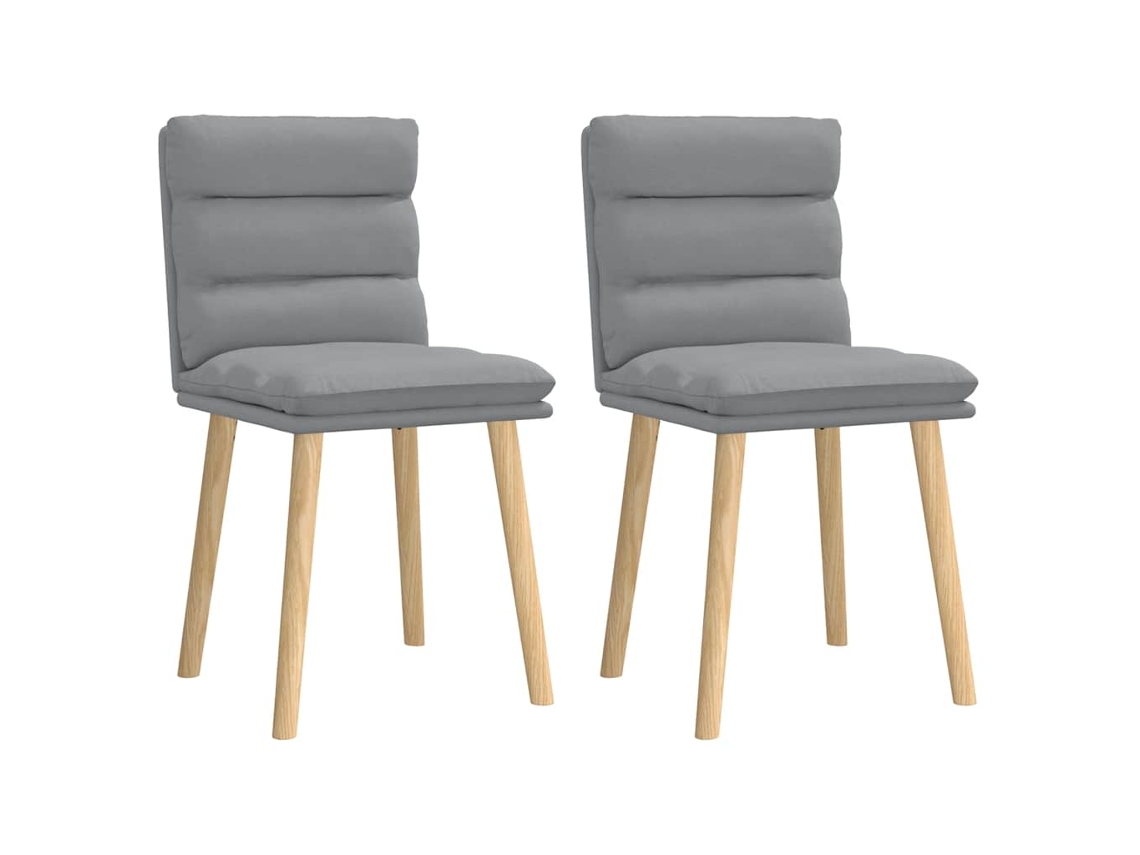 Vidaxl Cadeiras De Jantar 2 Pcs Tecido Cinzento-claro