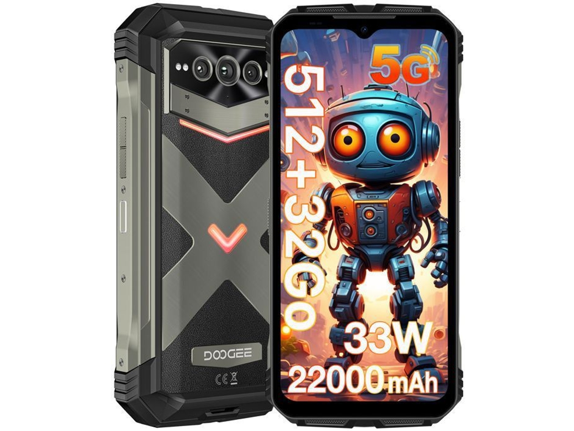 Vmax Pro Rugged Smartphone 32gb 512gb 22000mah Bateria 33w 6.58 Fhd 108mp Ai Câmera Ip68 Nfc Dual Sim 5g Gps Cinza Doogee