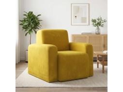 Vidaxl Poltrona Amarelo Veludo