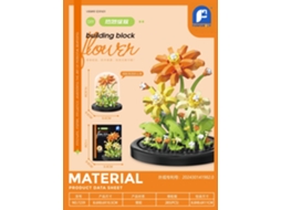 Brinquedo de Montar com Peças Pequenas em Formato de Flor, Ornamento Decorativo. MDUG (inclui Capa Protetora Contra Poeira)