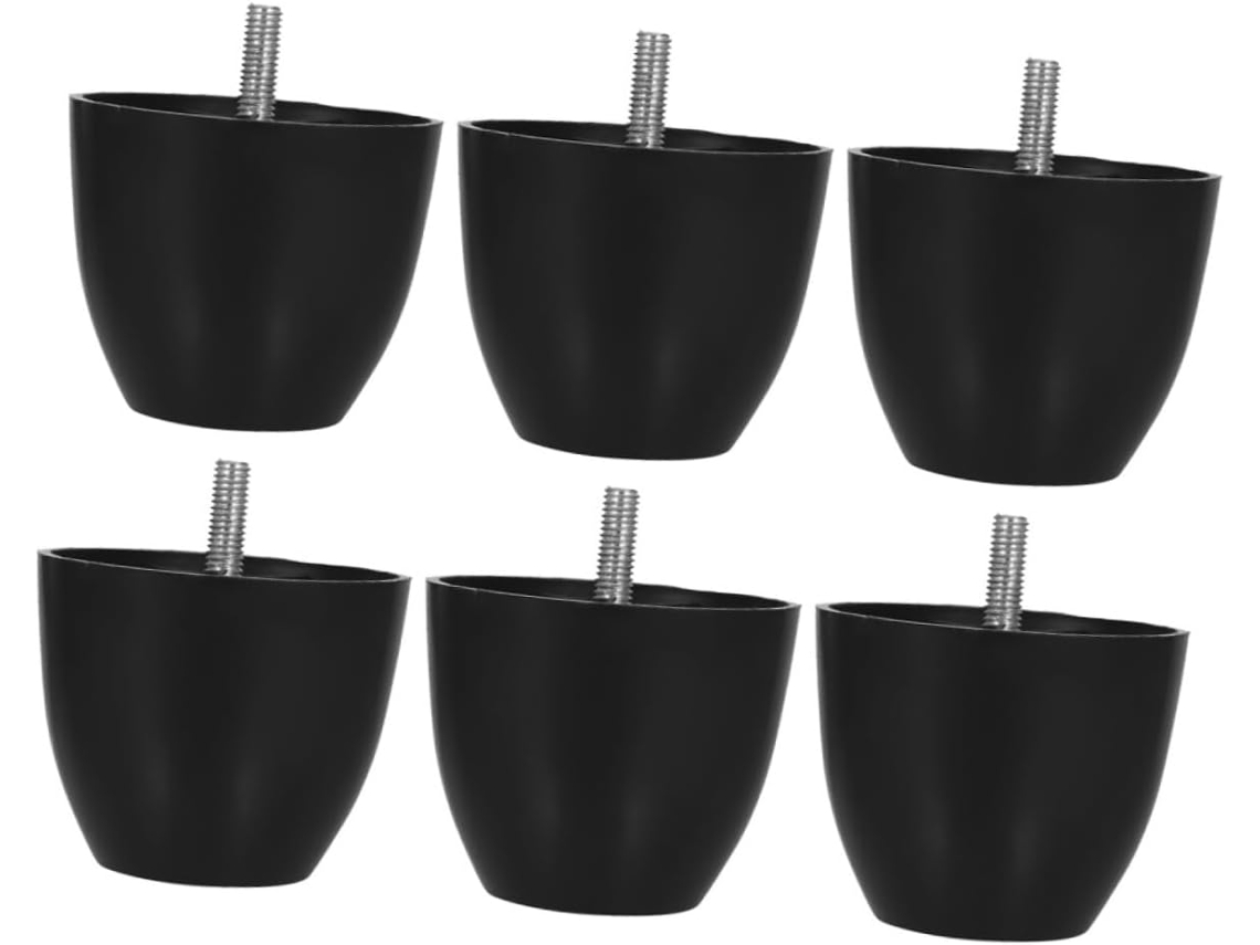 Gatuida Conjunto De 6 Pés Plástico Ajustáveis Com Parafuso Para Móveis, Armários E Cadeiras, Pés Resistentes Em Liga De