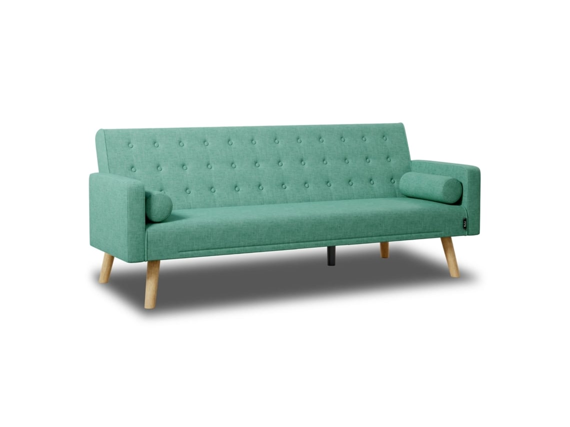 Sofá Cama Verde NALUI One Dots 3 Lugares Acolchoado