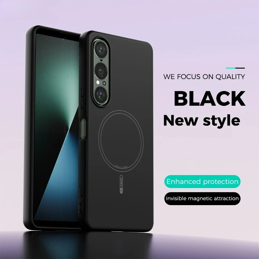 (preto, Sony Xperia 10v) Capa De Silicone Líquido Macio Elegante, Com Função De Sucção Magnética, Suporte Magsafe, Proteção Anti-queda