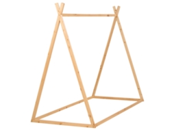Cama Tipi Infantil Em Madeira Beliani Saurat De Madeira De Pinho Castanho Claro 90x200